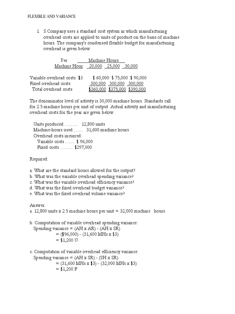 Flexible Budget and Variance | PDF | Variance | Cost