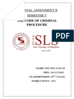 Internal Assignment Ii Semester V: The Code of Criminal Procedure