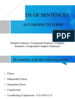 Kinds of Sentences: According To Form