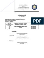 Item Analysis: Pangasinan Division Ii