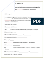 Basic Computers Test Review Worksheet