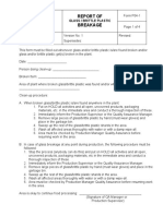 Report of Glass Breakage Form