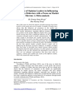 The Role of Opinion Leaders in Influencing Consumer Behaviors With A Focus On Market Mavens: A Meta-Analysis