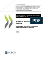 Scientific Advice For Policy Making: OECD Science, Technology and Industry Policy Papers No. 21