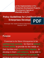Policy Guidelines For Livelihood and Enterprises Development
