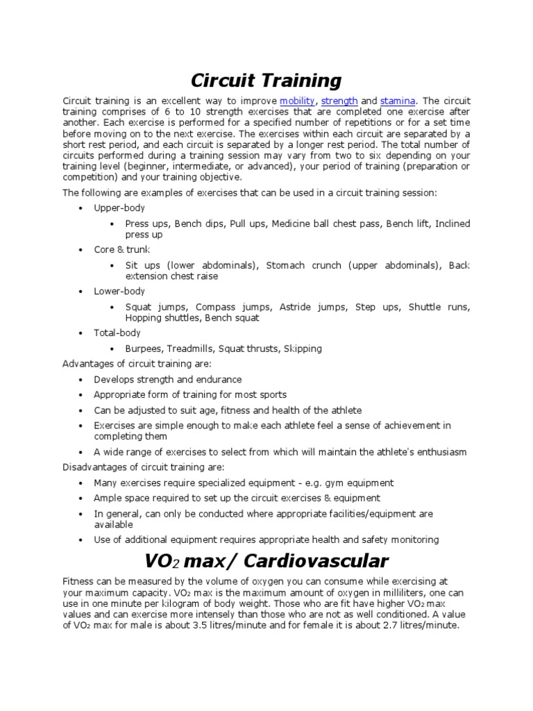 Circuit Training for Mobility and Strength | PDF | Aerobic Exercise ...