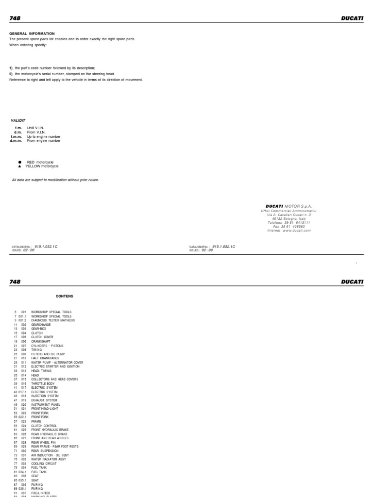 Ducati 748 Parts 2000 PDF Clutch Transmission (Mechanics)