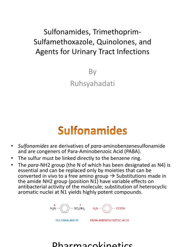 Sulfonamides, TrimethoprimSulfamethoxazole, Quinolones, and Agents For
