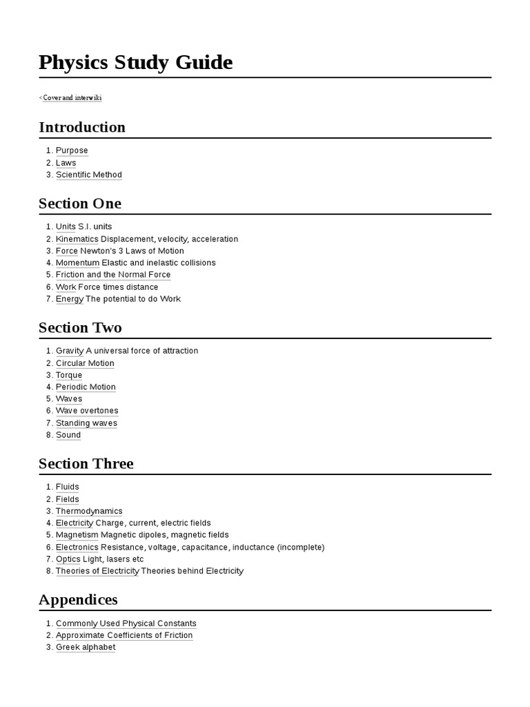 Comprehensive Physics Study Guide | PDF