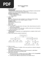 Data Structures Bit Bank Unit-I 1 Mark Questions Information