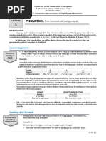 Phonetics and Phonology Outline