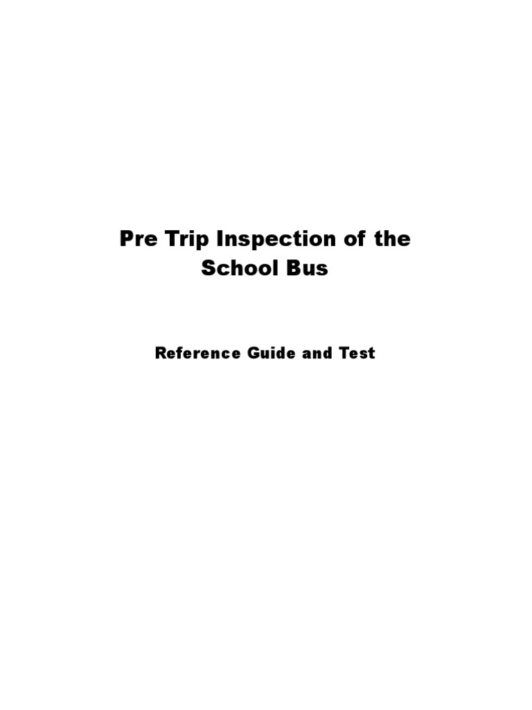 School Bus Pre-Trip Inspection Guide | PDF | Brake | Automotive Industry