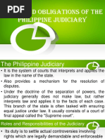 Roles and Obligations of The Philippine Judiciary