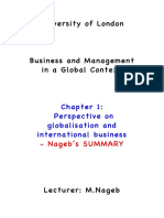 University of London Business and Management in a Global Context Chapter 1 Perspective