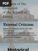 Relation of The Conquest of The Island of Luzon