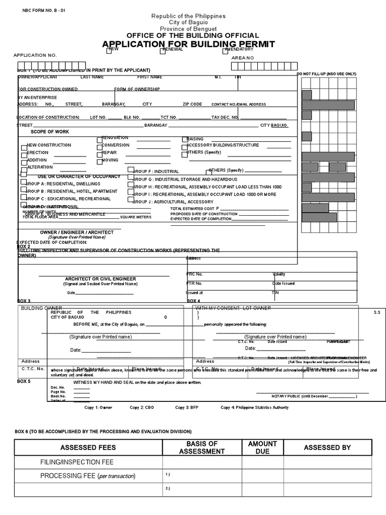 Building Permit Application Form Guide | PDF | Building Code | Notary ...