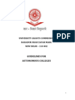 Guidelines For Autonomous Colleges: University Grants Commission Bahadur Shah Zafar Marg NEW DELHI - 110 002