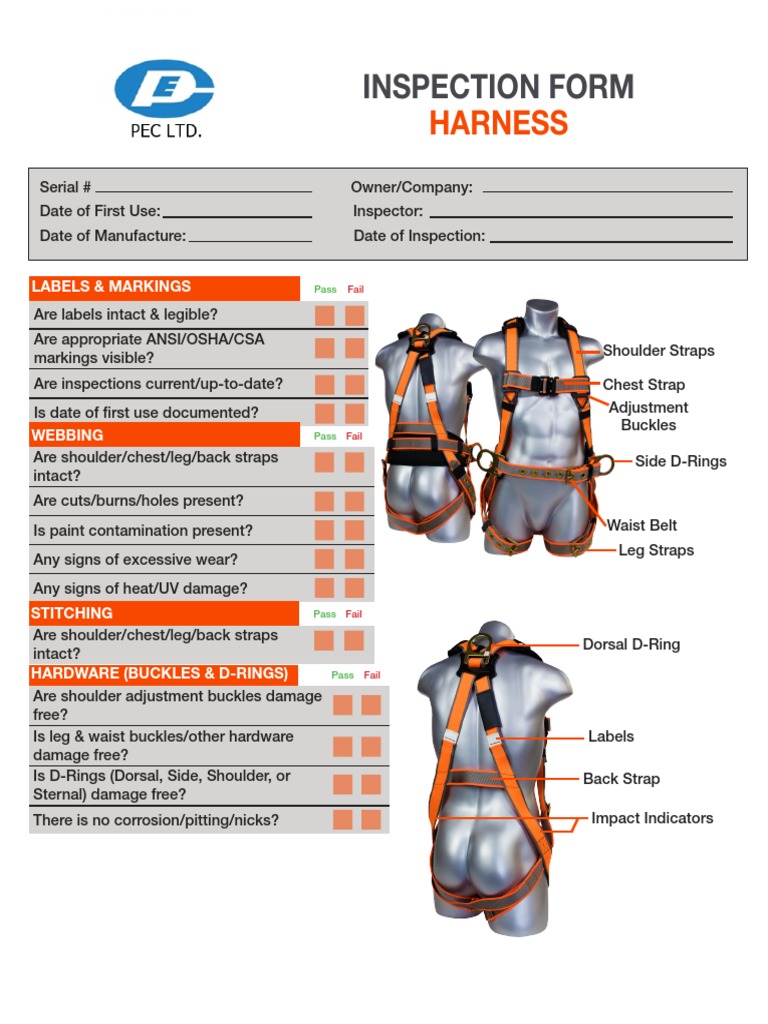 Full Body Harness Inspection Checklist | PDF