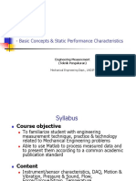 Introduction - Basic Concepts & Static Performance Characteristics