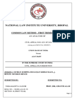 National Law Institute University, Bhopal: Common Law Method - First Trimester Project
