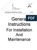 General Instructions: For Installation and Maintenance