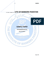 The Institute of Bankers Pakistan: Sample Paper