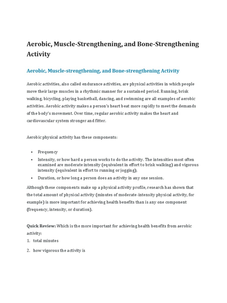 Grade 11 Aerobics Muscle and Bone Strengthening | PDF | Strength ...