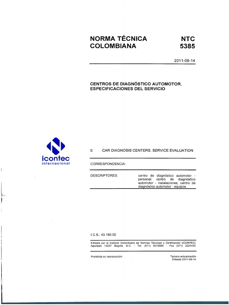 NTC-5385 Tercera - Actualizacion PDF | PDF