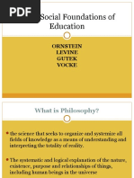 Philo-Social Foundations of Education: Ornstein Levine Gutek Vocke