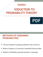Introduction To Probability Theory: Session 2