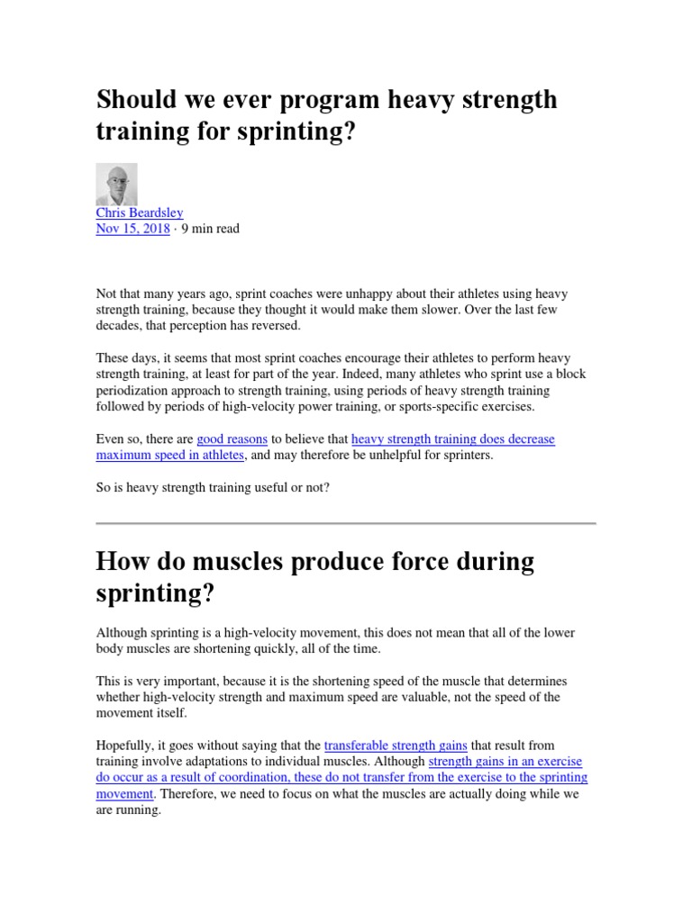 Should We Program Heavy Strength Training For Sprinters PDF