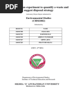 Design An Experiment To Quantify E-Waste and Suggest Disposal Strategy