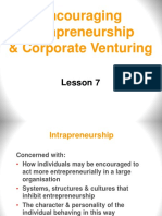 Encouraging Intrapreneurship & Corporate Venturing: Lesson 7