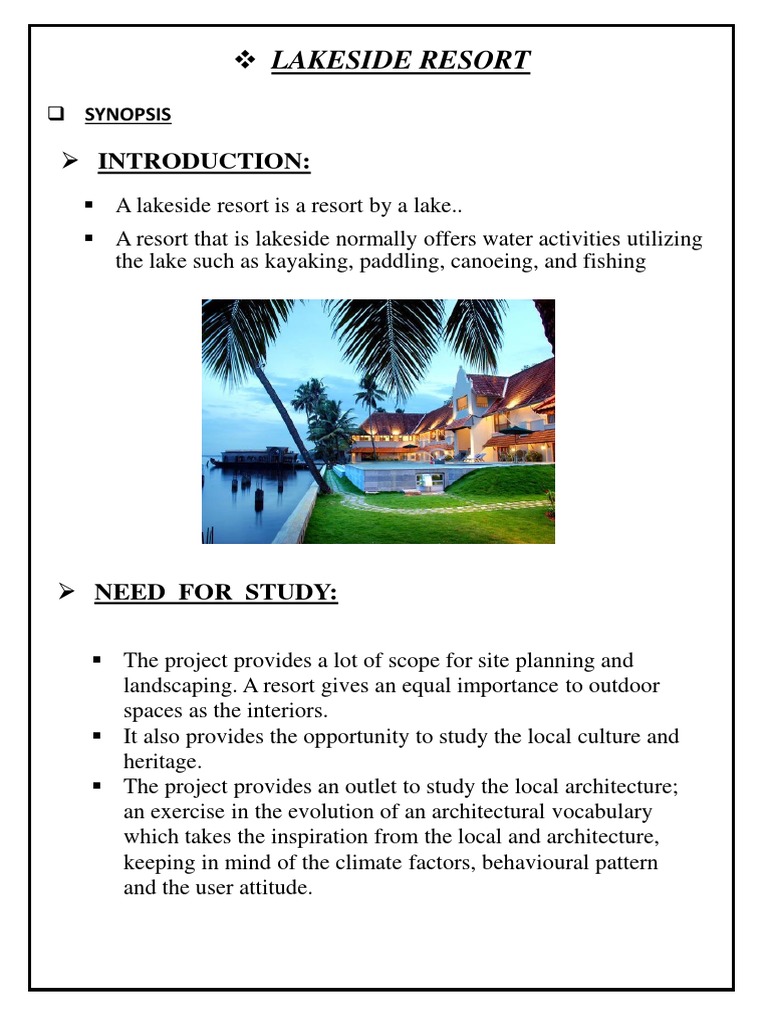 Lakeside Resort Development Proposal | PDF | Tourism | Natural Environment