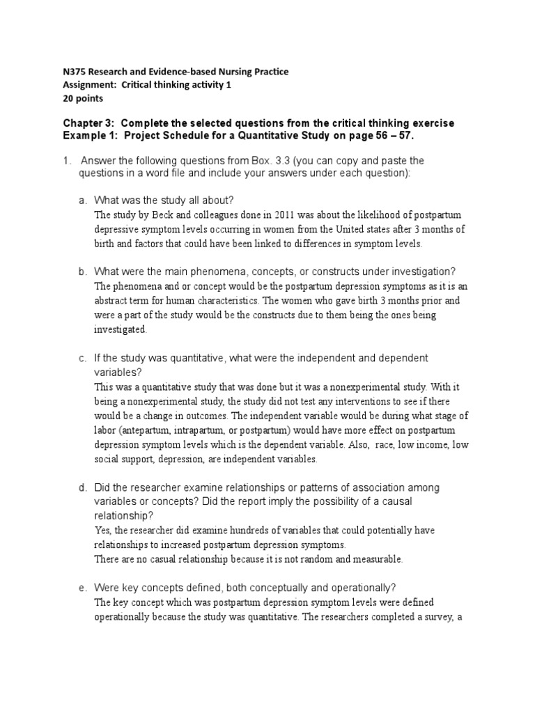 Critical Thinking in Nursing Research | PDF | Qualitative Research ...