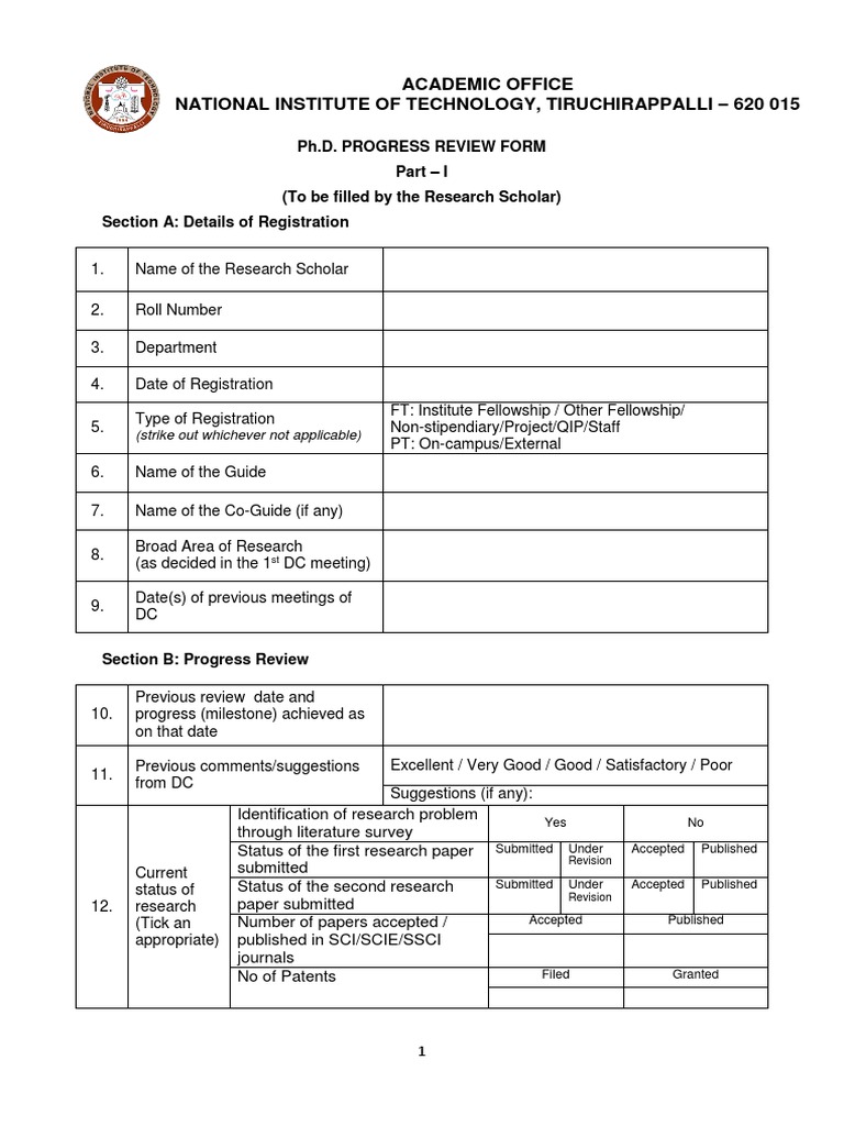 15.Ph.D. Progress Review Format v2 | PDF | Doctor Of Philosophy ...