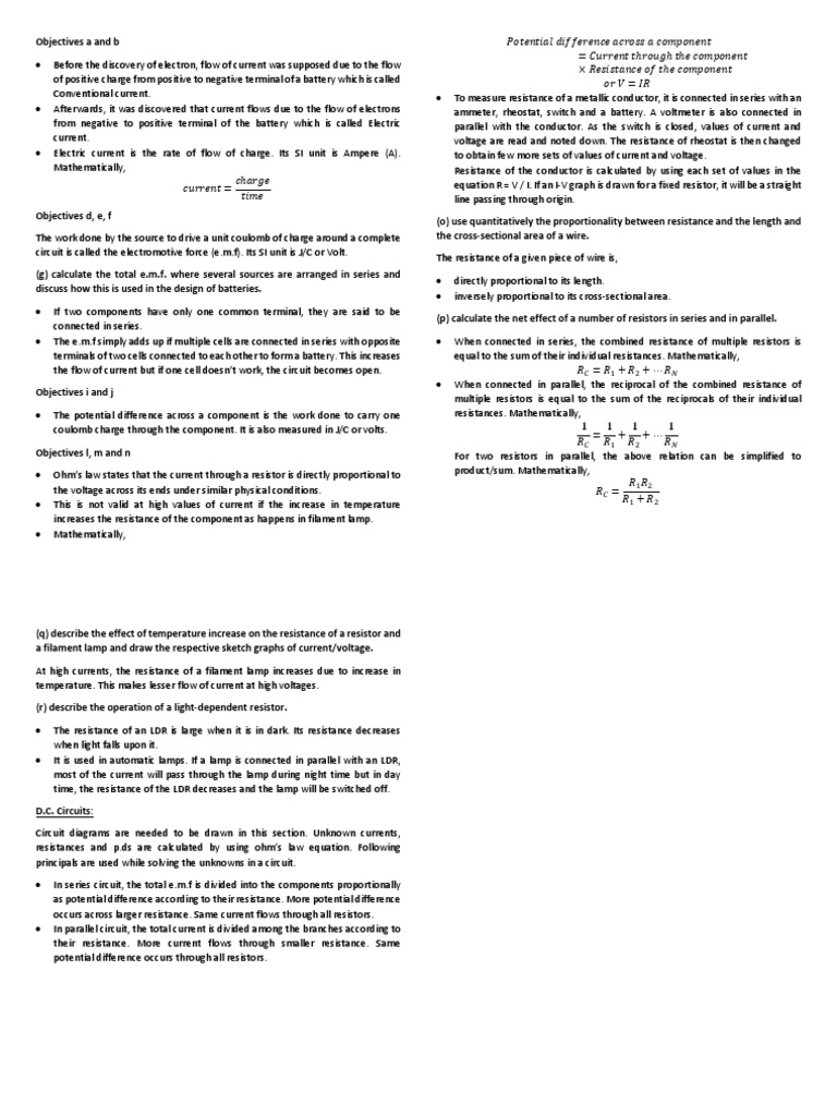 Understanding Electric Current and Resistance | PDF | Series And ...