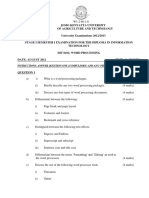 Jomo Kenyatta University Word Processing Exam Questions