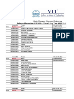 CSE 3099 Industrial Internship Viva Voce Panel Details - Phase-I - Students - 18-09-2019