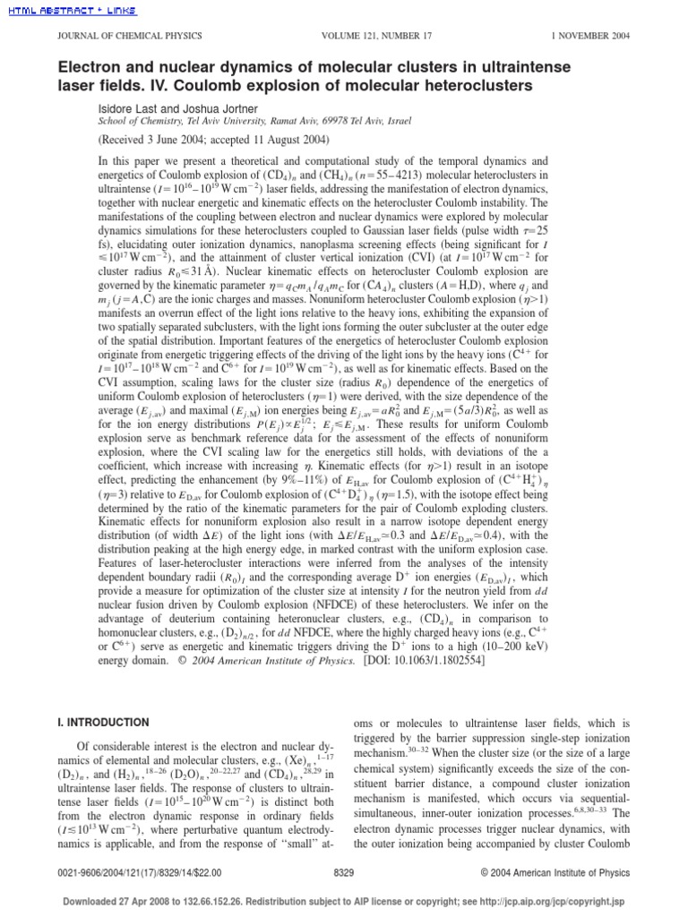 Electron and Nuclear Dynamics of Molecular Clusters in Ultraintense ...