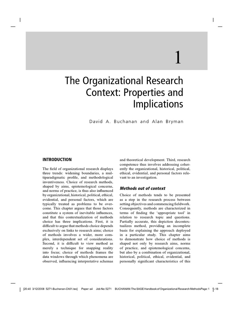 The Organization Research | PDF | Qualitative Research | Organizational ...