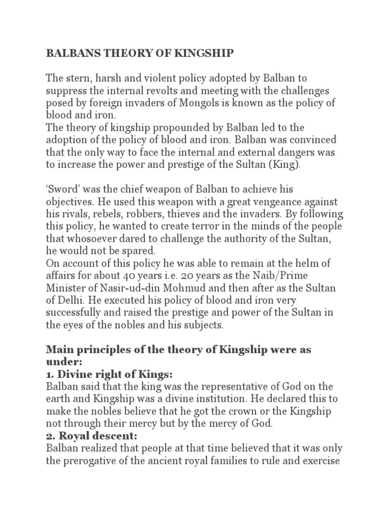 Balbans Theory of Kingship | PDF | Monarchy | Monarch