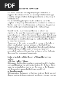 Balbans Theory of Kingship