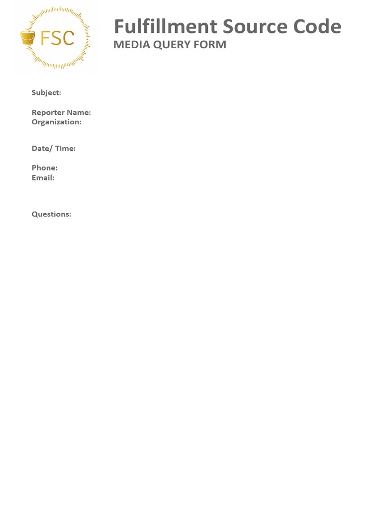 FSC Media Query Form | PDF
