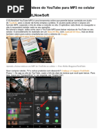 Conversor de Vídeos Do YouTube Para MP3 No Celular