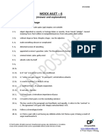 Mock Ailet - 6: (Answer and Explanation) Section-I: English Usage