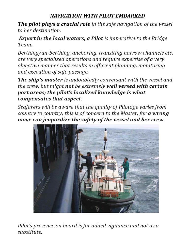 Navigation With Pilot Embarked Pdf Maritime Pilot Sea Captain