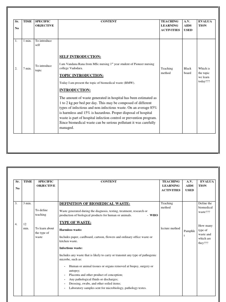 Biomedical Waste Management Objectives | PDF | Teacher Education | Waste