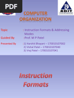 Instruction Formats & Addressing Modes Prof. M P Patel: Topic: Guided by