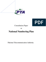 PTA Numbering plan
